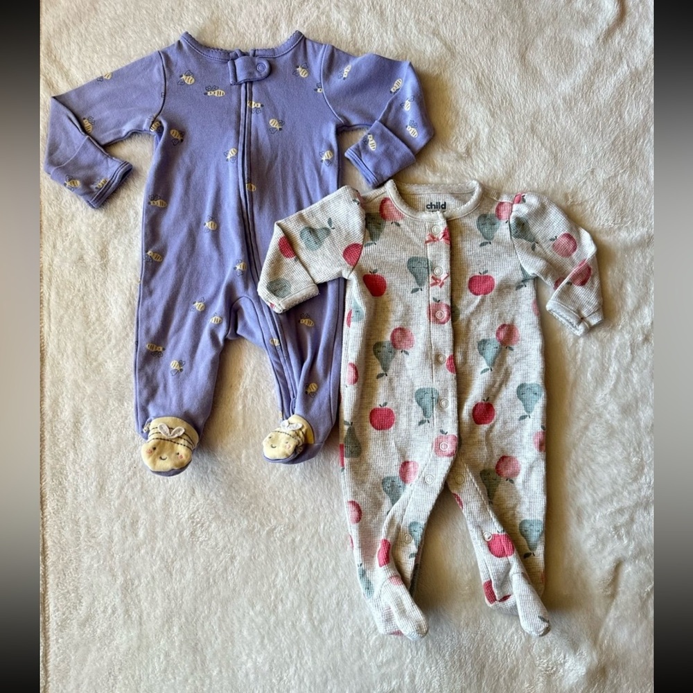 Carter's Purple and Gray Footies Set